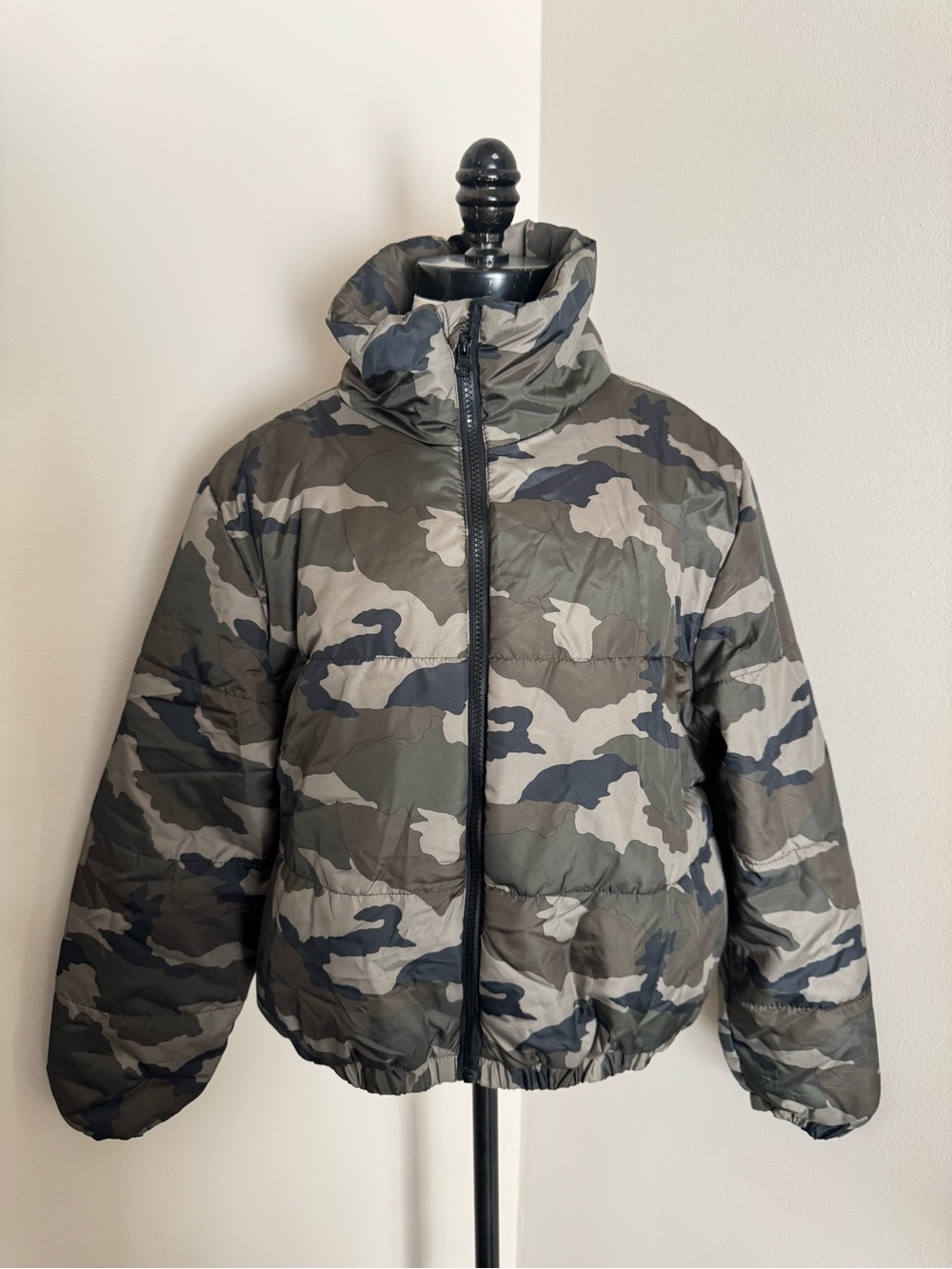 wild fable Camo Puffer Jacket in Green, Gray, Black